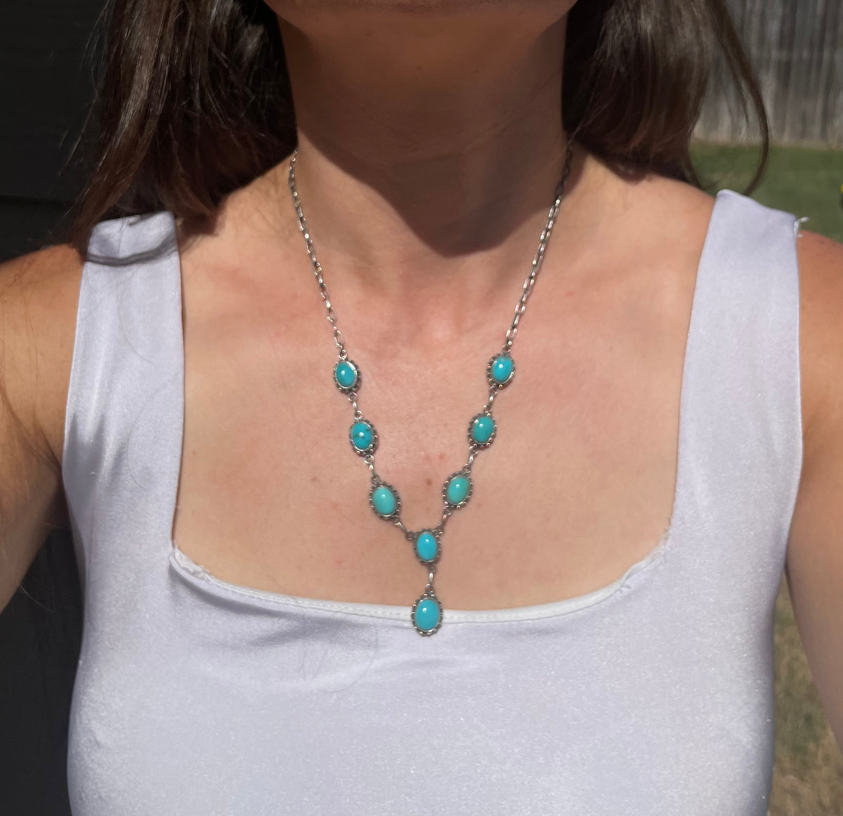 Turquoise Drop Necklace | 925 Sterling Silver D252