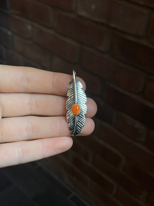 Spiny Oyster Feather Pendant | Sterling Silver 925 C622
