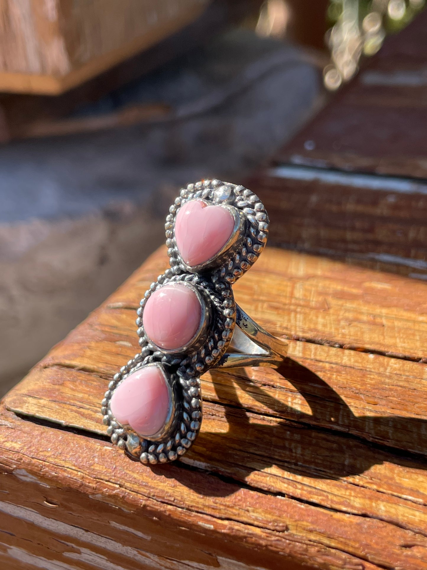 Pink Conch Heart Ring Size 6.5 | 925 Sterling Silver B950