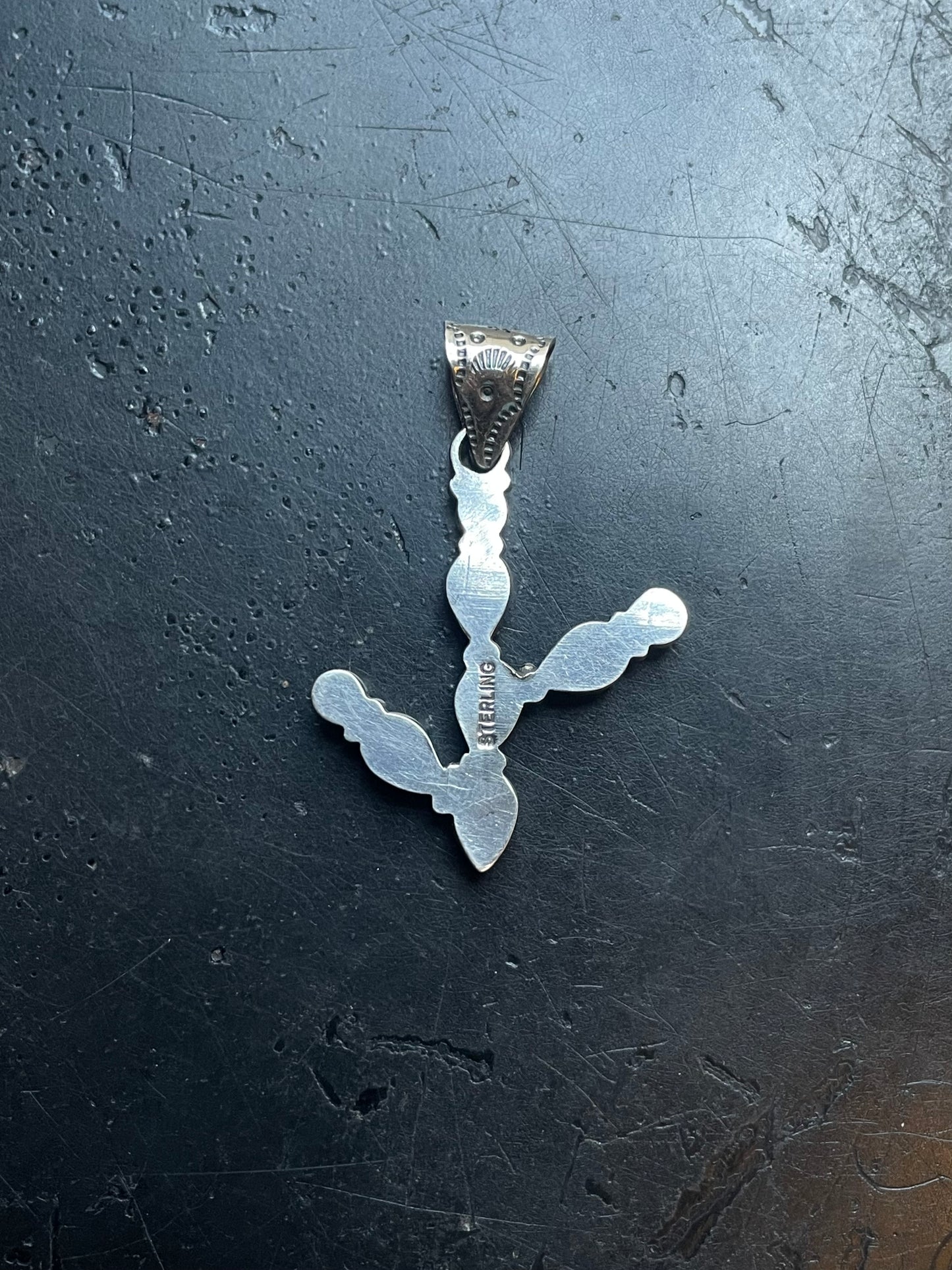 Turquoise Coral Cactus Pendant | 925 Sterling Silver E520
