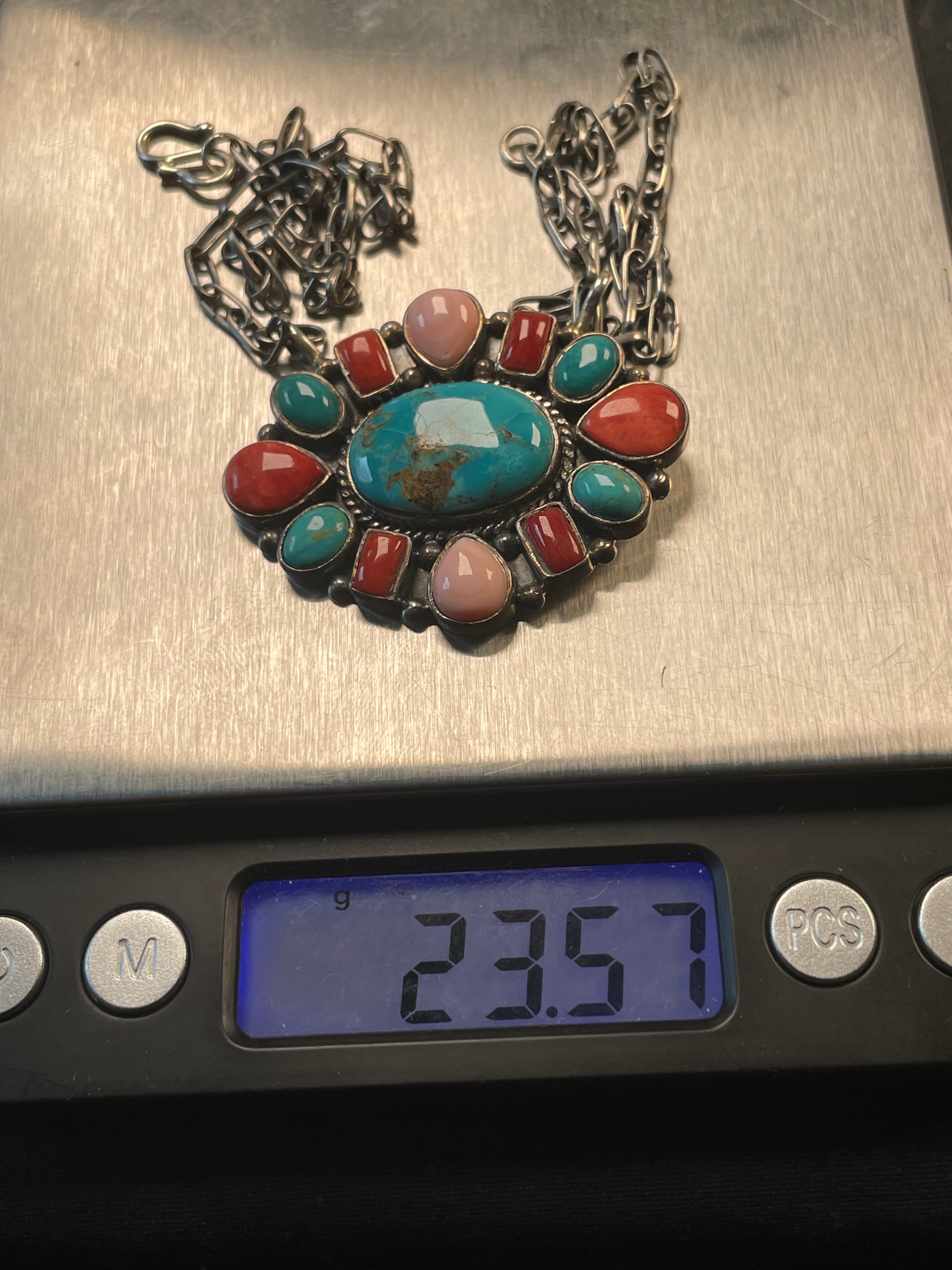 Multi-Stone Cluster Necklace | 925 Sterling Silver D204