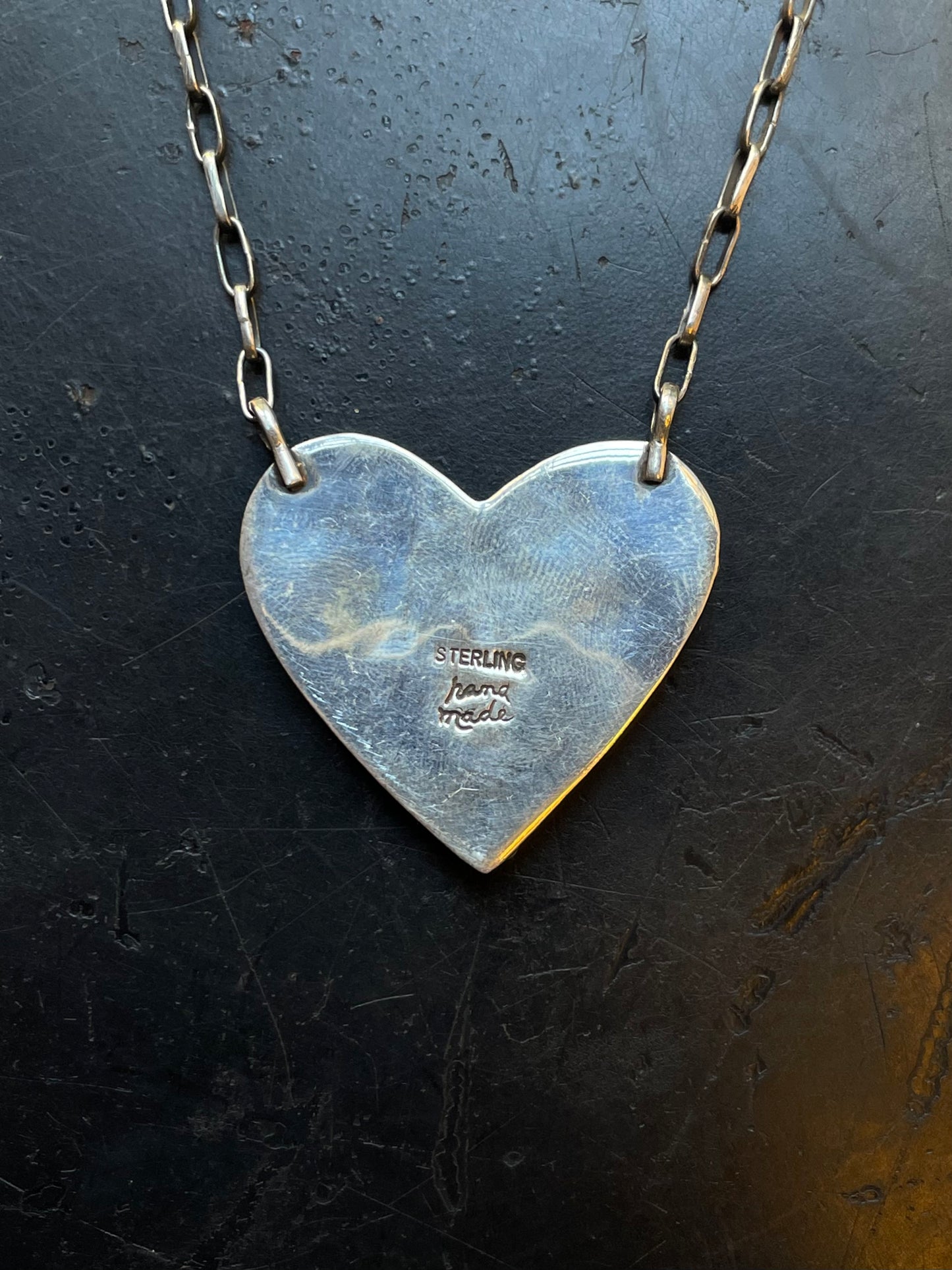 Kingman Turquoise Heart Necklace | Sterling Silver E939