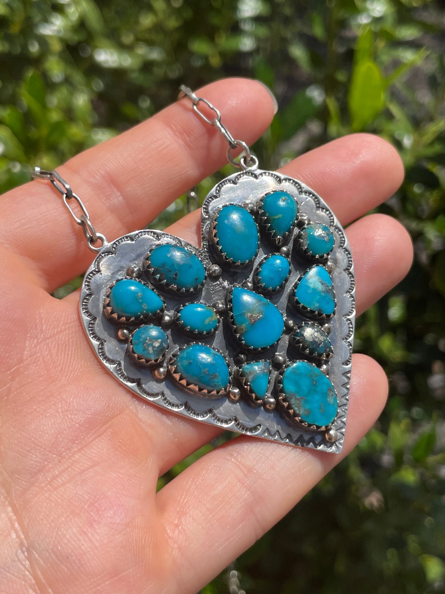 Turquoise Heart Necklace | 925 Sterling Silver D160