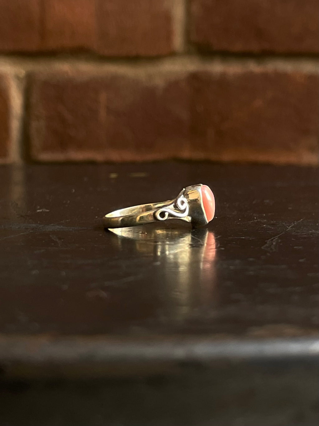 Pink Conch Heart Ring Size 6.5 | 925 Sterling Silver G536