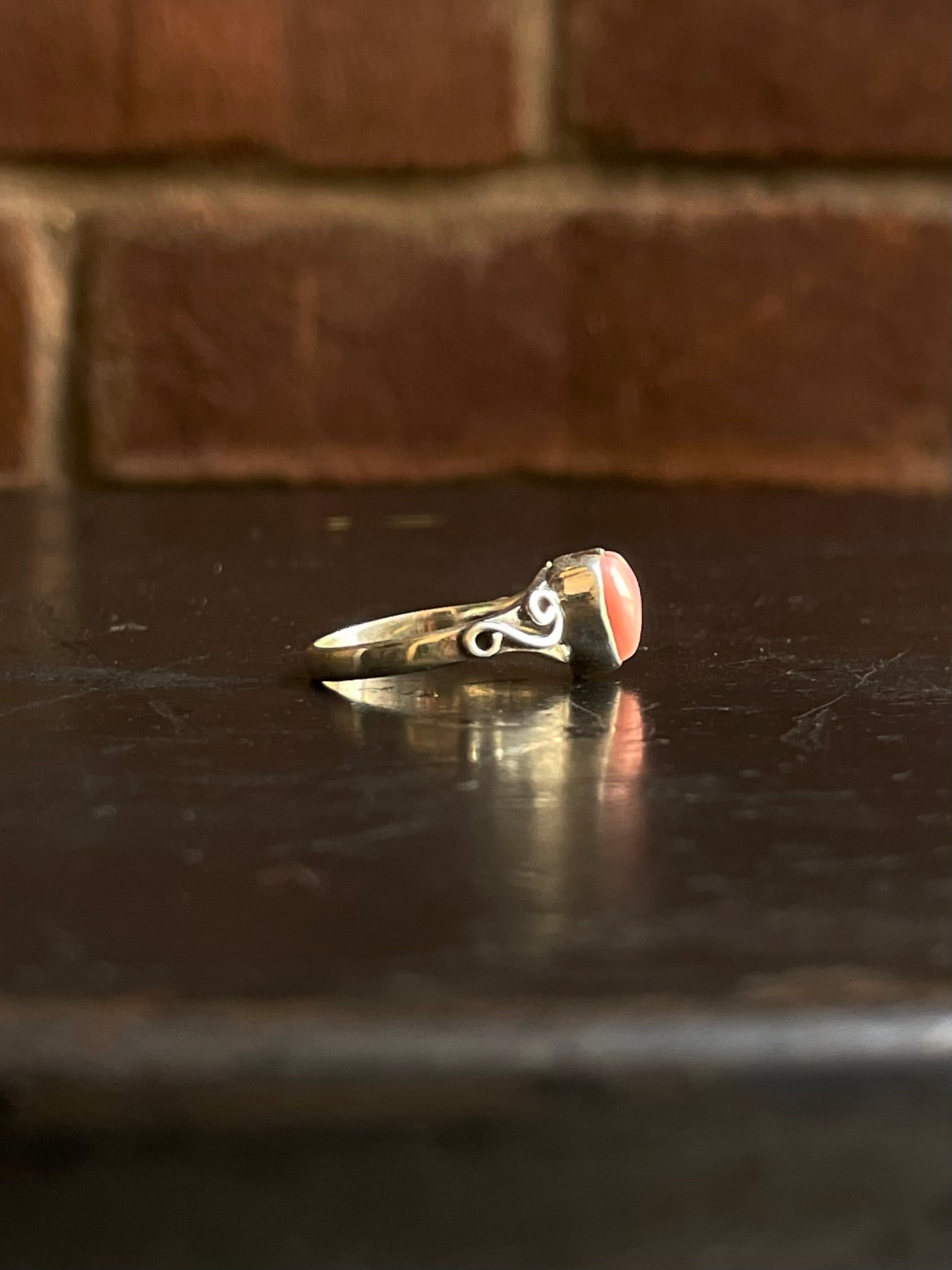 Pink Conch Heart Ring Size 6.5 | 925 Sterling Silver G536