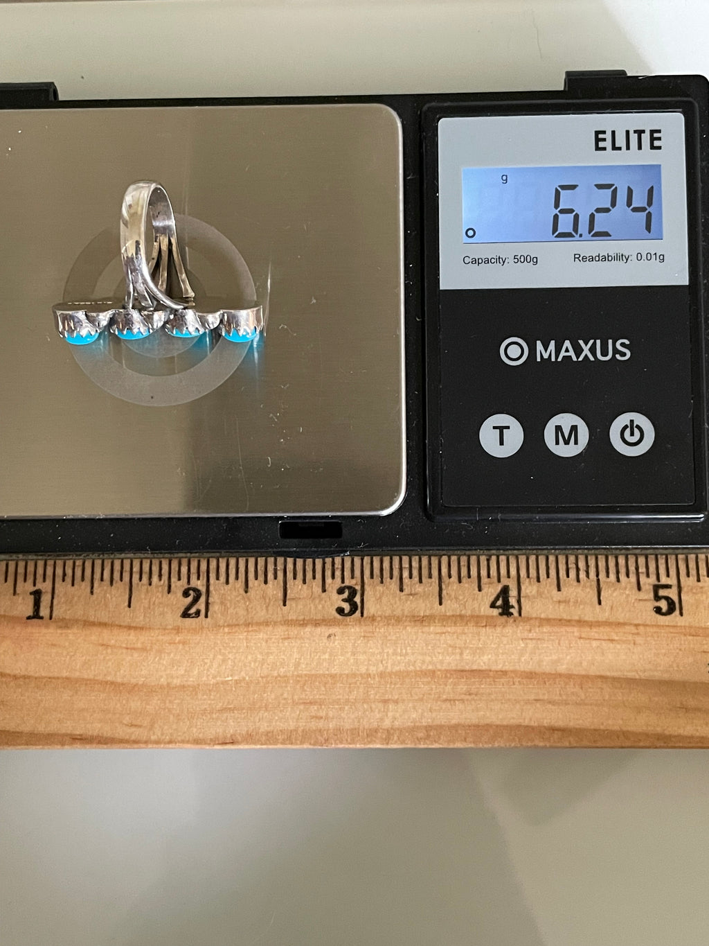 Kingman Turquoise Row Ring Size 6 | 925 Sterling Silver G584