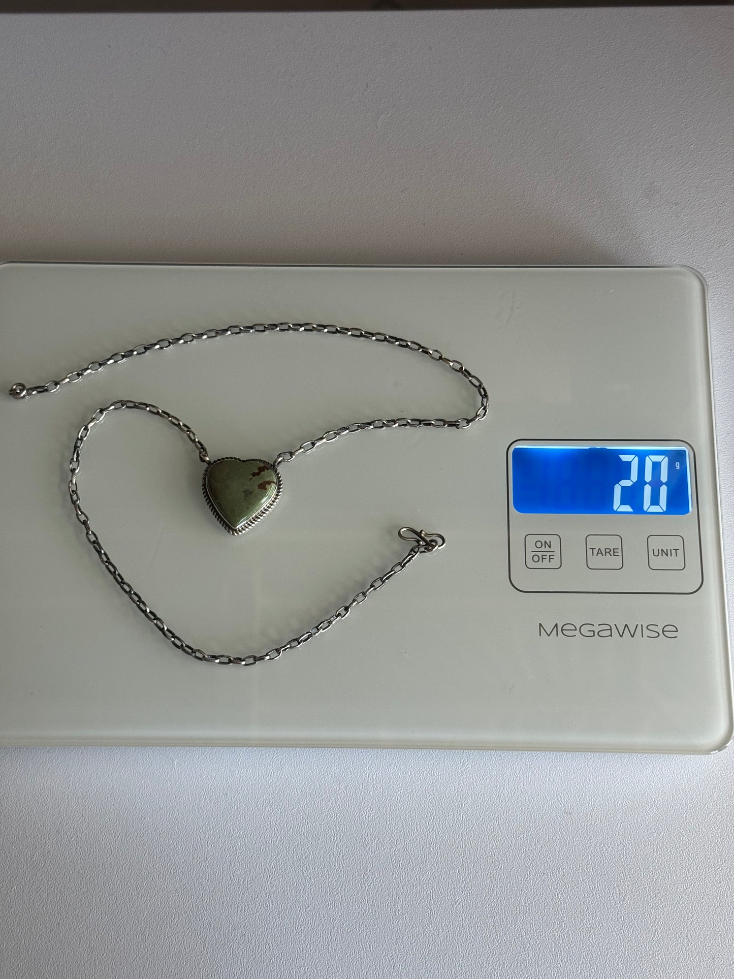 Turquoise Heart Necklace | Sterling Silver | .15 in | A961