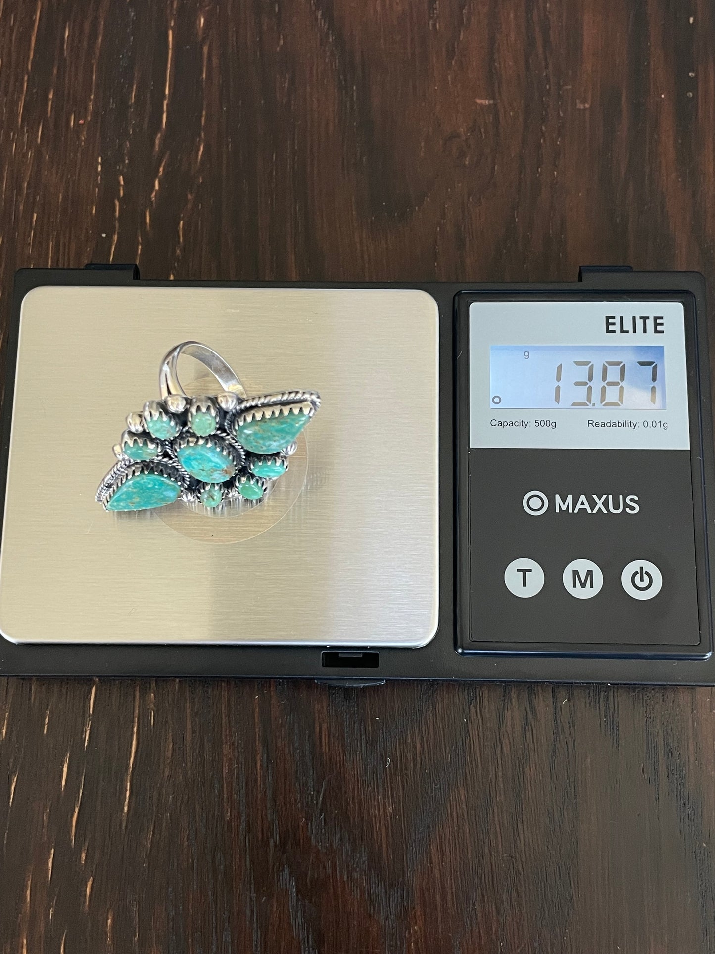 Turquoise Statement Ring Size 8 | Sterling Silver E859