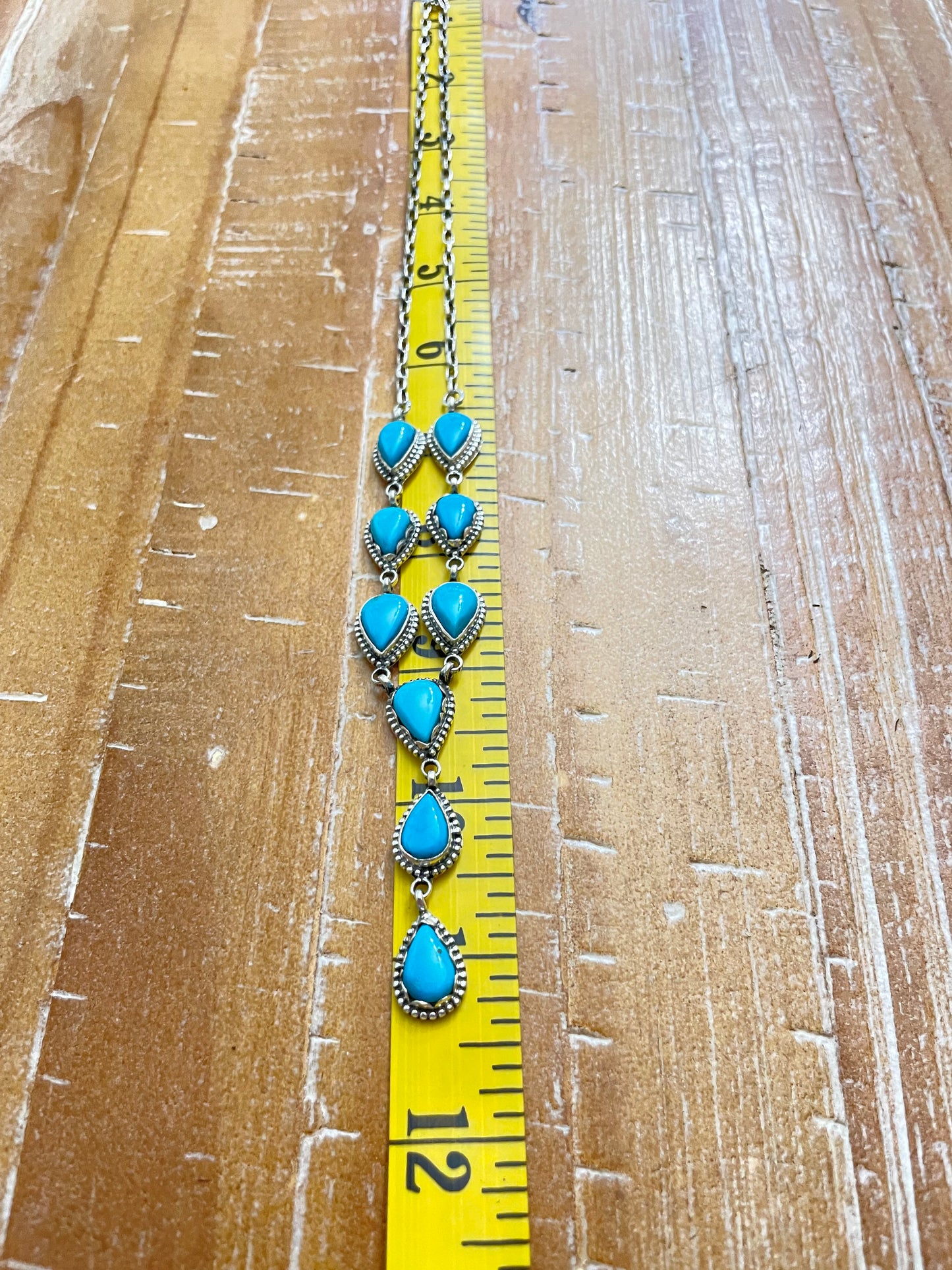 Kingman Turquoise Lariat Necklace | Sterling Silver 925 B872
