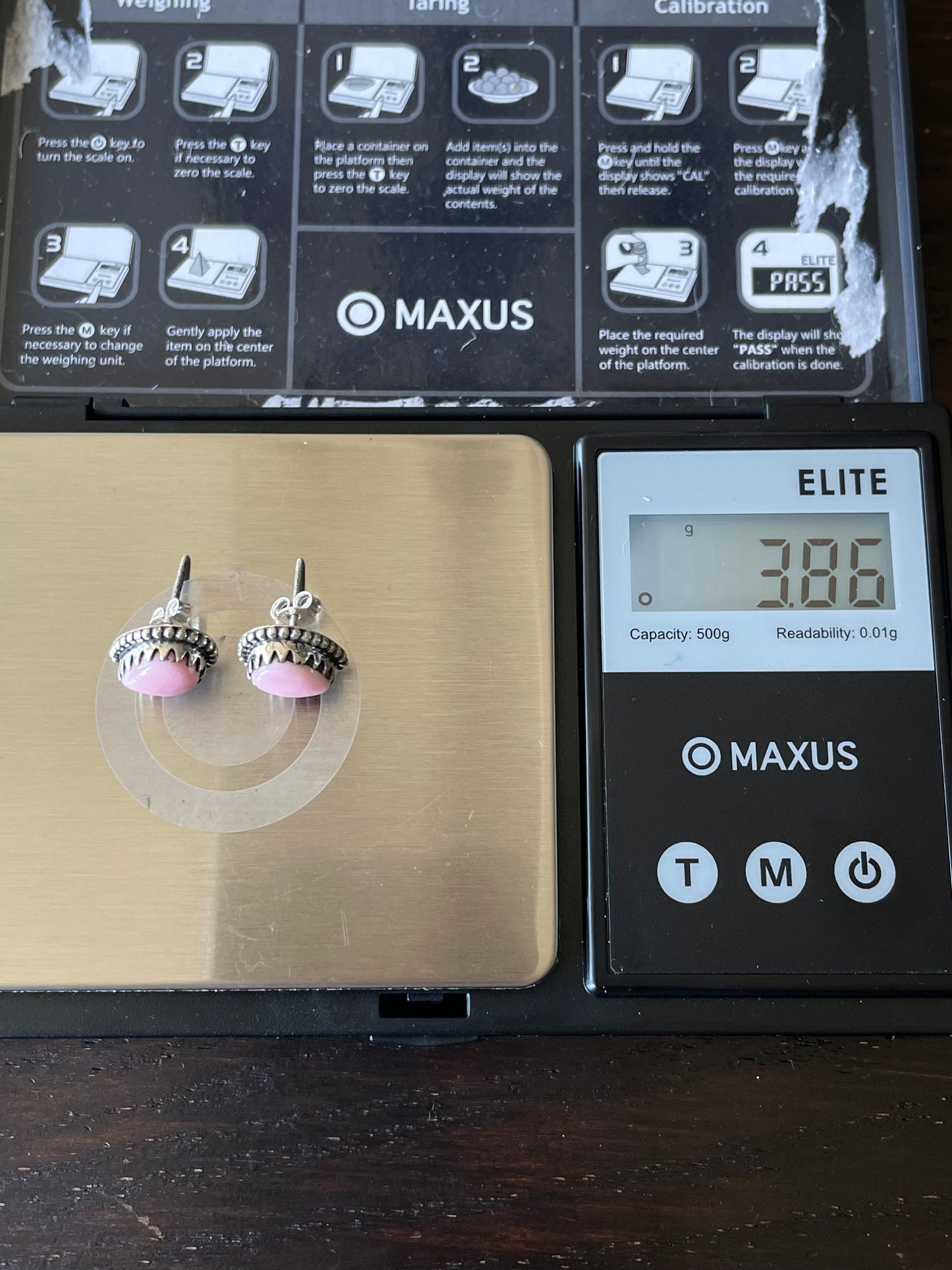 Pink Conch Teardrop Stud Earrings | 925 Sterling Silver E789