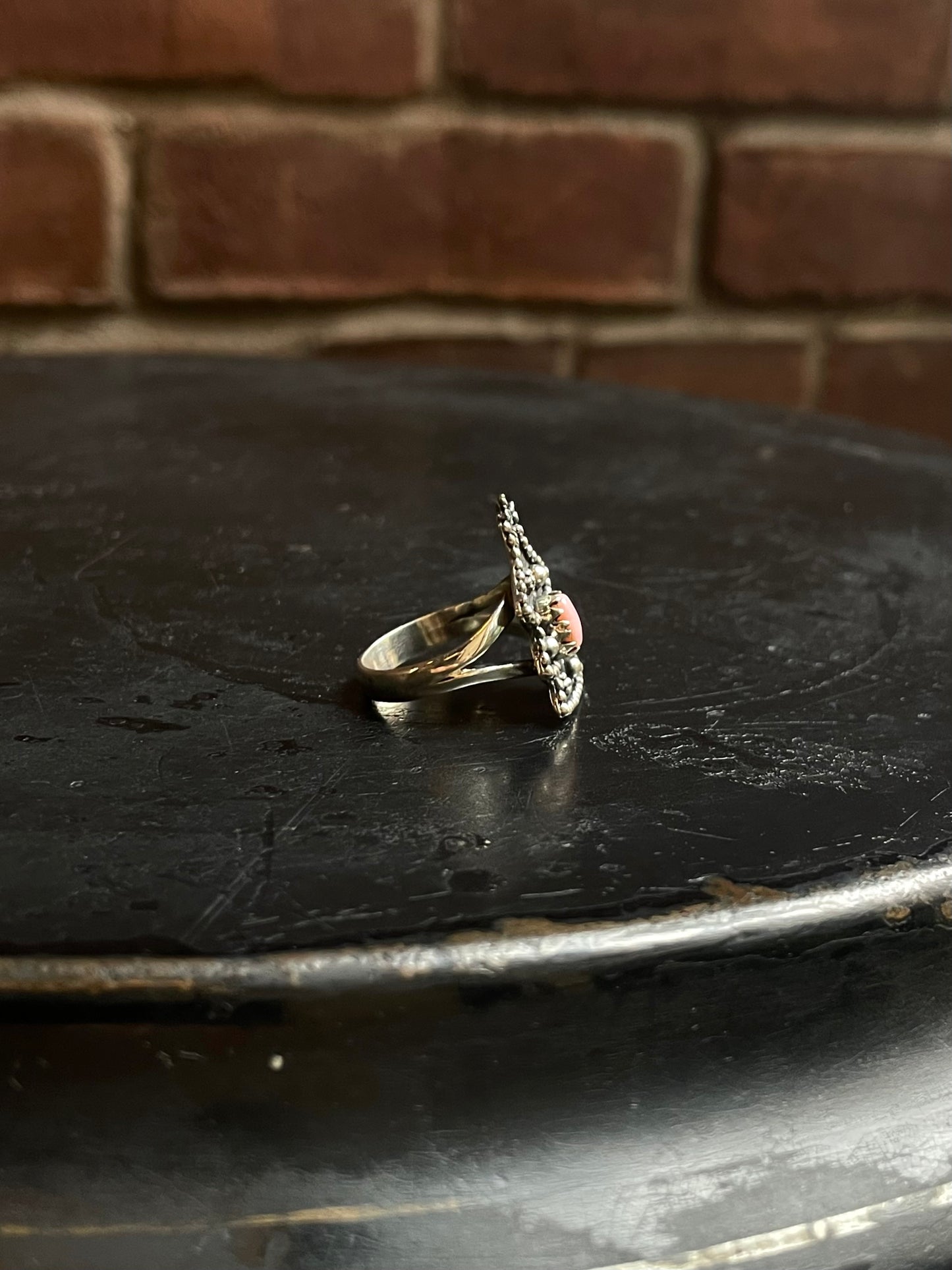 Pink Conch Christmas Tree Ring | Sterling Silver 925 | Size 7.75 C945
