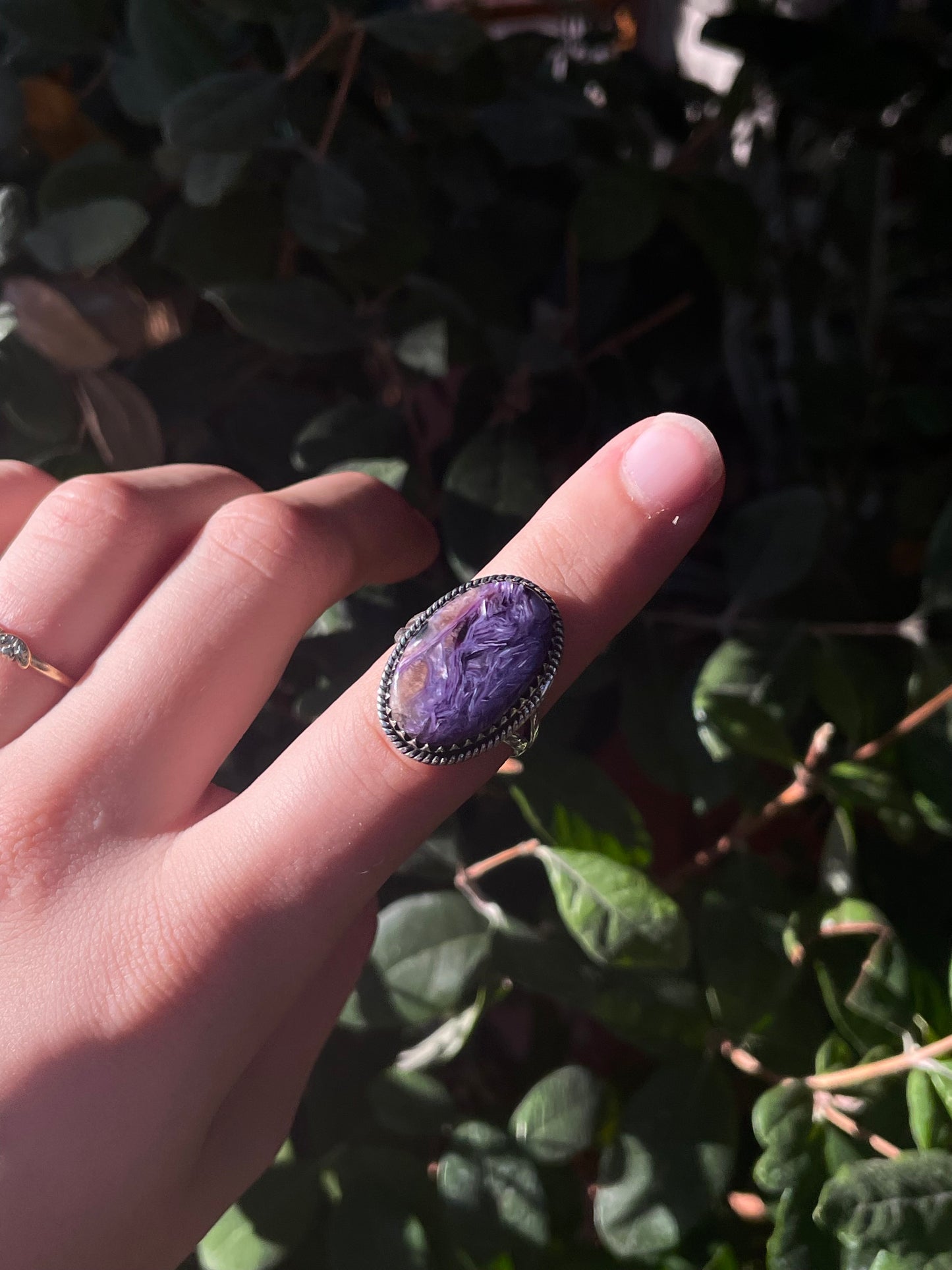 Purple Spiny Ring | Sterling Silver | Handmade Size 8.5 C888
