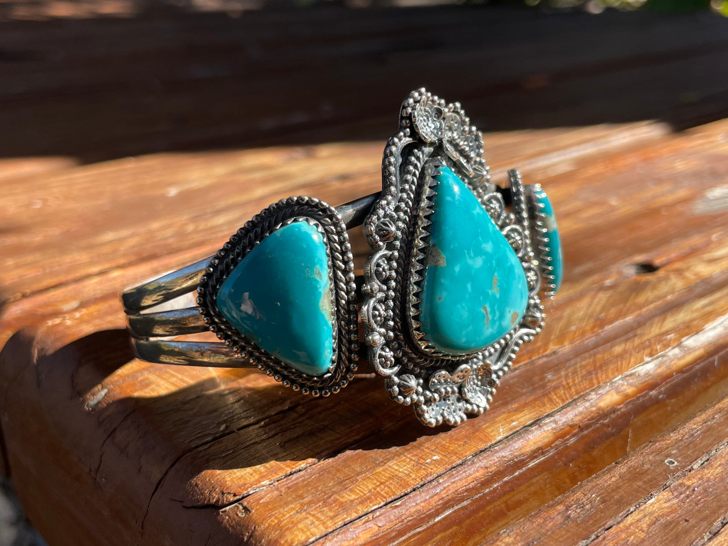 Kingman Turquoise Cuff Bracelet | Sterling Silver B880