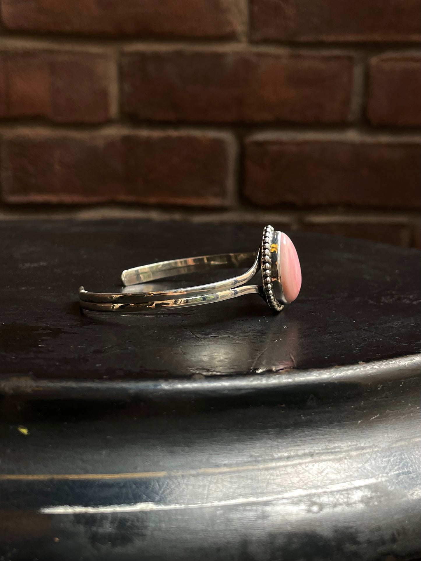 Pink Conch Cuff Bracelet | 925 Sterling Silver Southwest C998