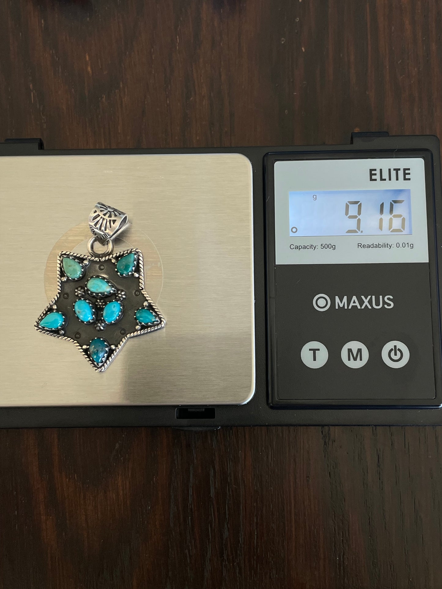 Kingman Turquoise Star Pendant | Sterling Silver E929