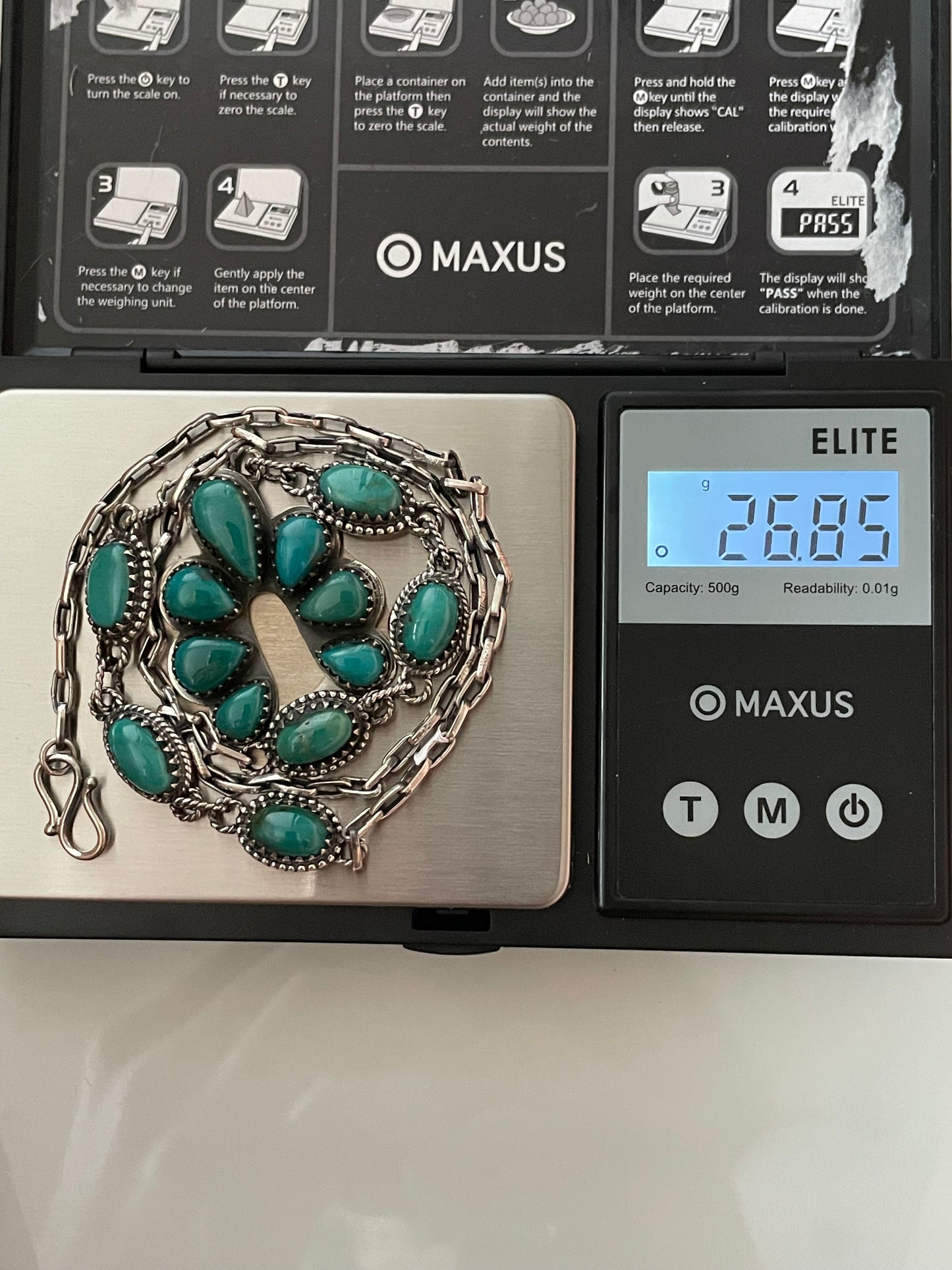 Kingman Turquoise Naja Necklace | 925 Sterling Silver E628