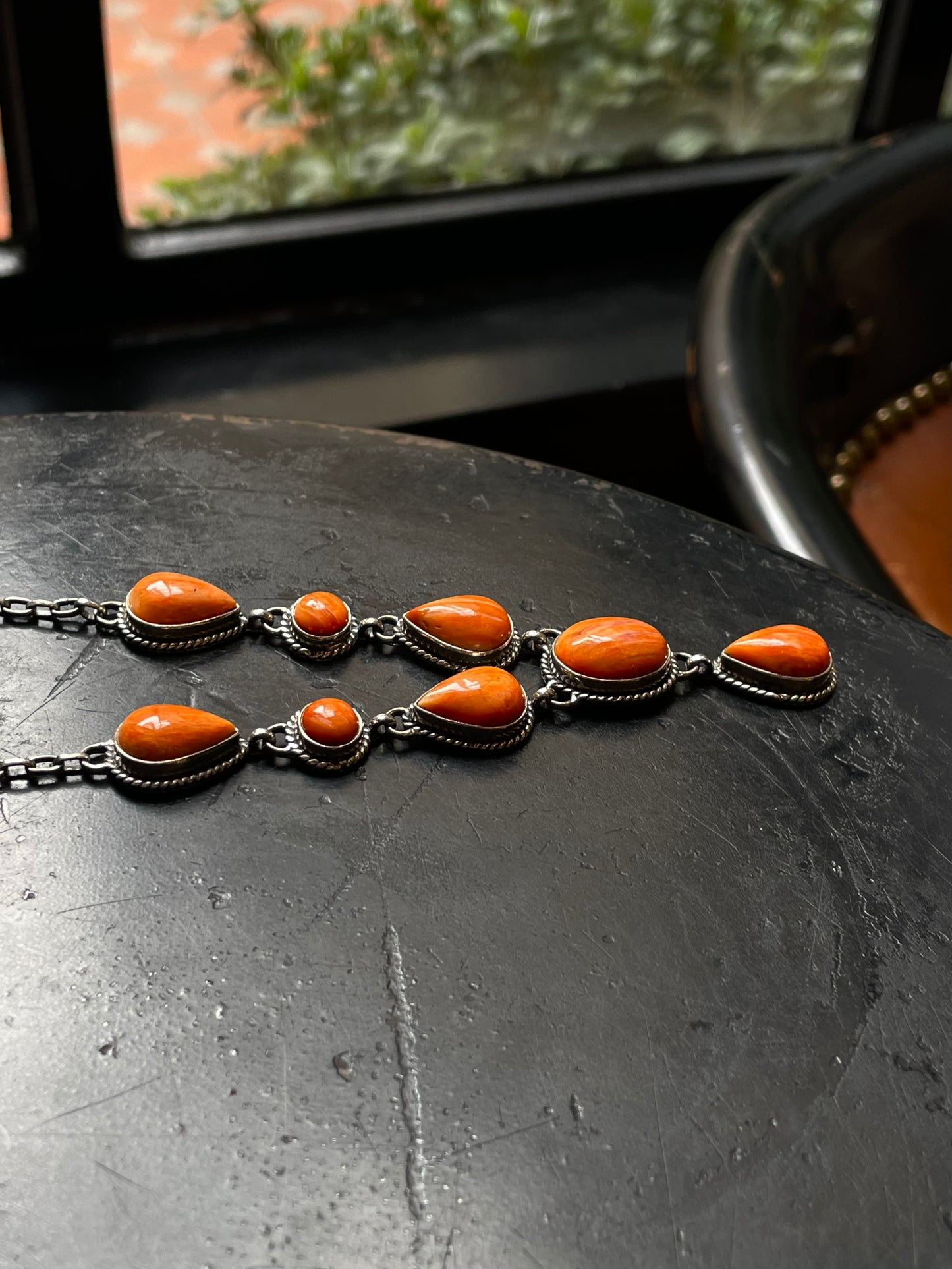 Spiny Oyster Lariat Necklace | 925 Sterling Silver C987