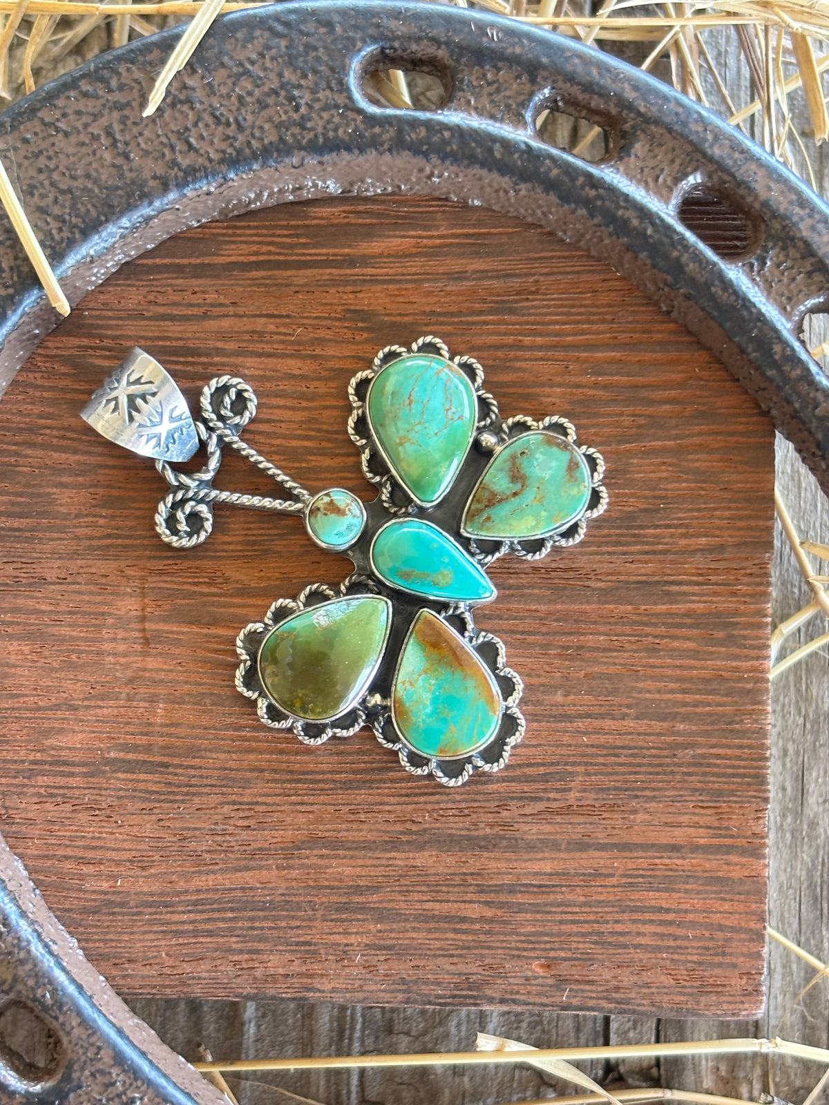 Turquoise Butterfly Pendant | 925 Sterling Silver Z14