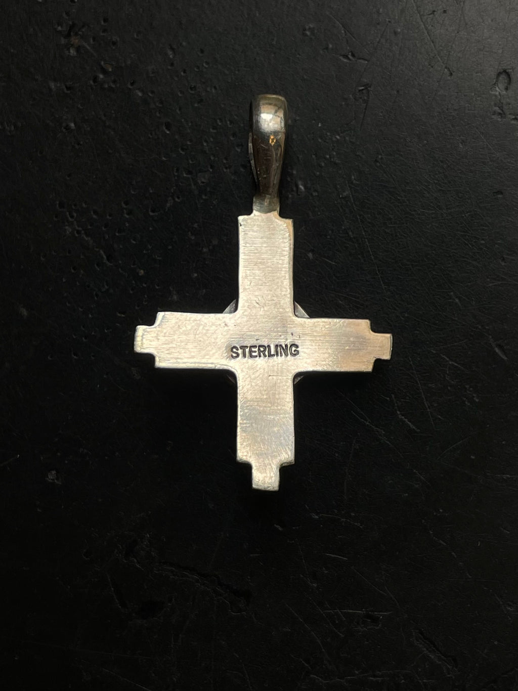Pink Conch Zia Cross Pendant | 925 Sterling Silver E963