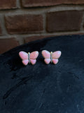 Pink Conch Butterfly Stud Earrings | 925 Sterling Silver E406