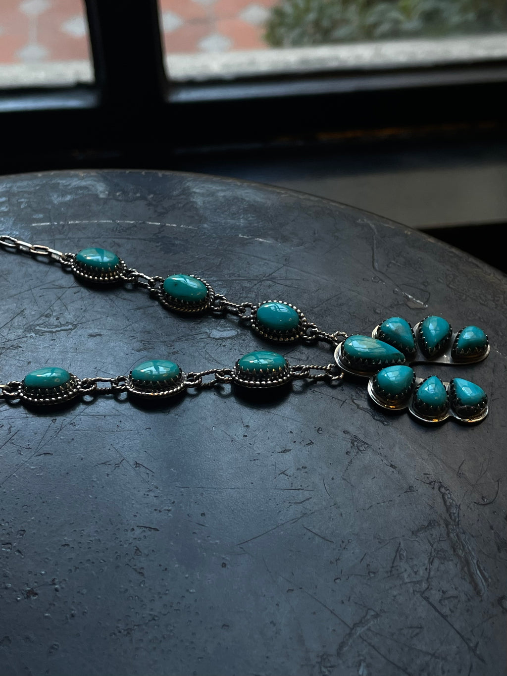 Kingman Turquoise Naja Necklace | 925 Sterling Silver E616