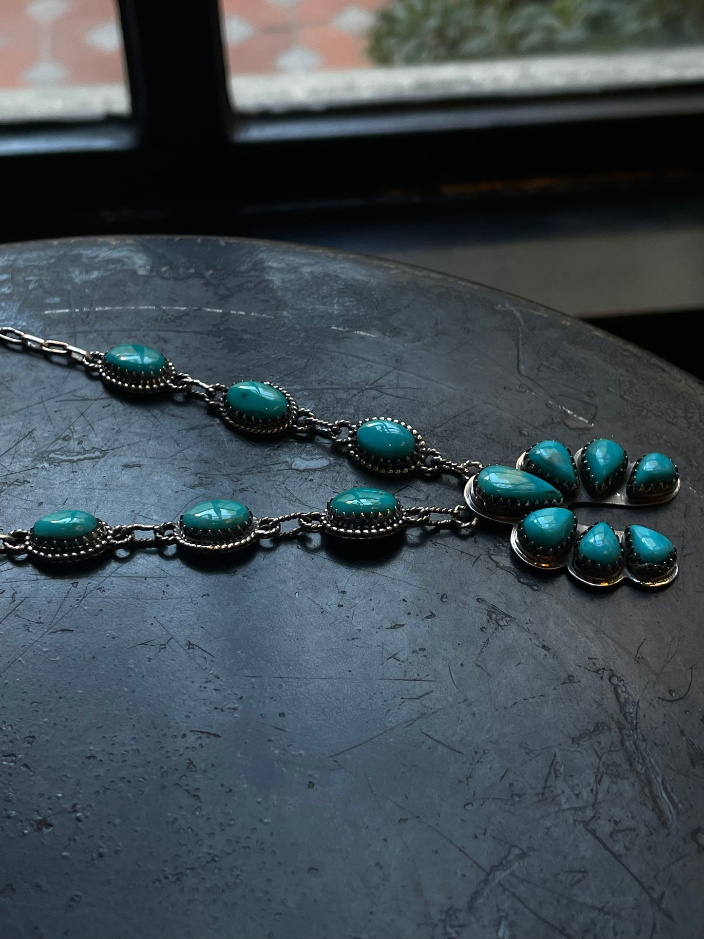 Kingman Turquoise Naja Necklace | 925 Sterling Silver E616