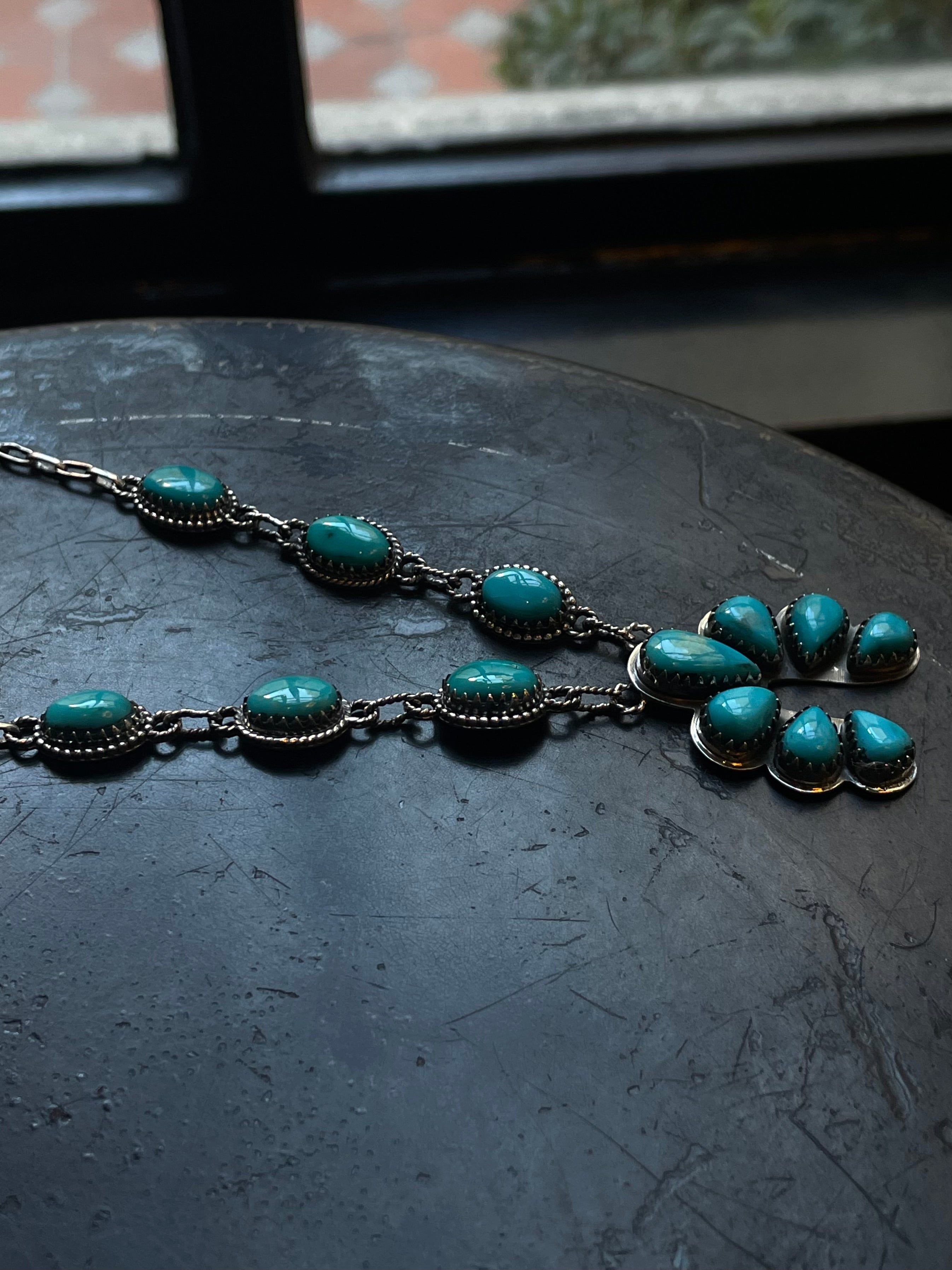 Kingman Turquoise Naja Necklace | 925 Sterling Silver E616