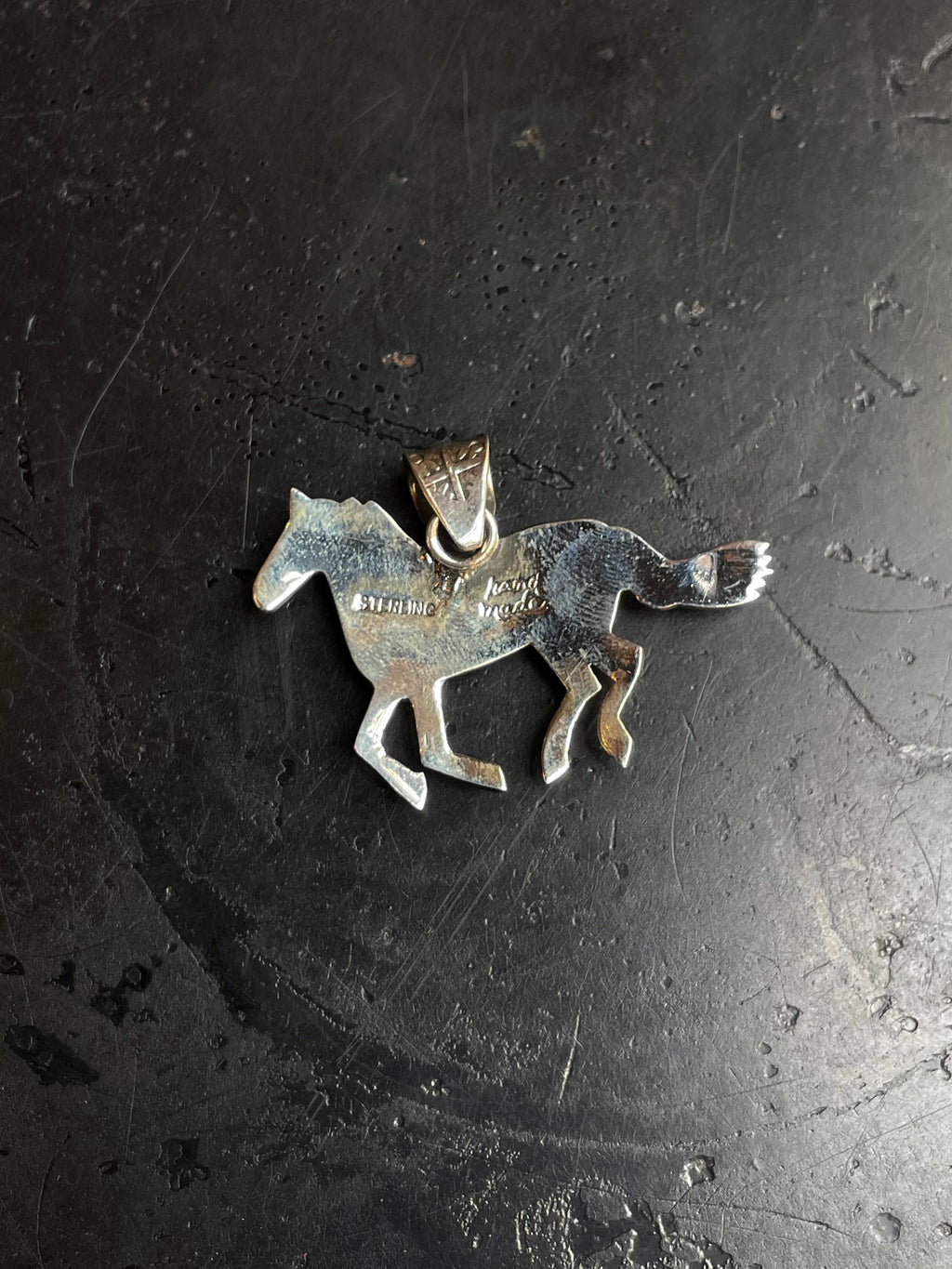 Kingman Turquoise Horse Pendant | 925 Sterling Silver E232
