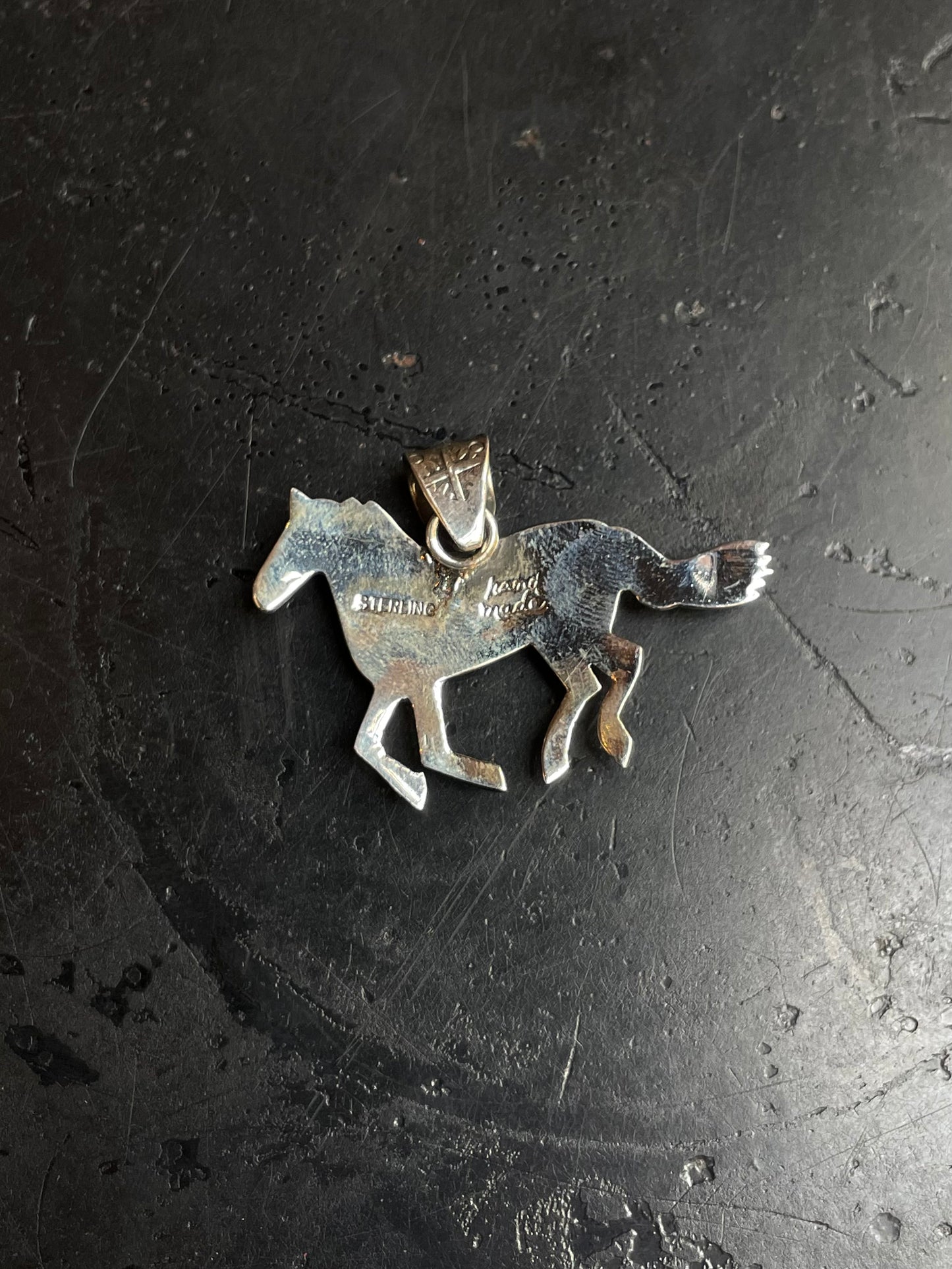 Kingman Turquoise Horse Pendant | 925 Sterling Silver E232