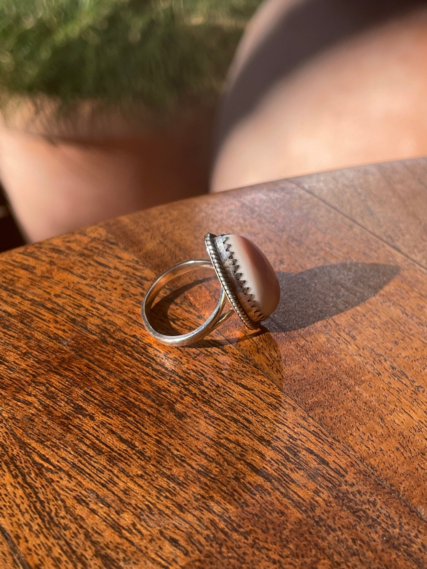 Pink Conch Teardrop Ring Size 9.5 | 925 Sterling Silver C874