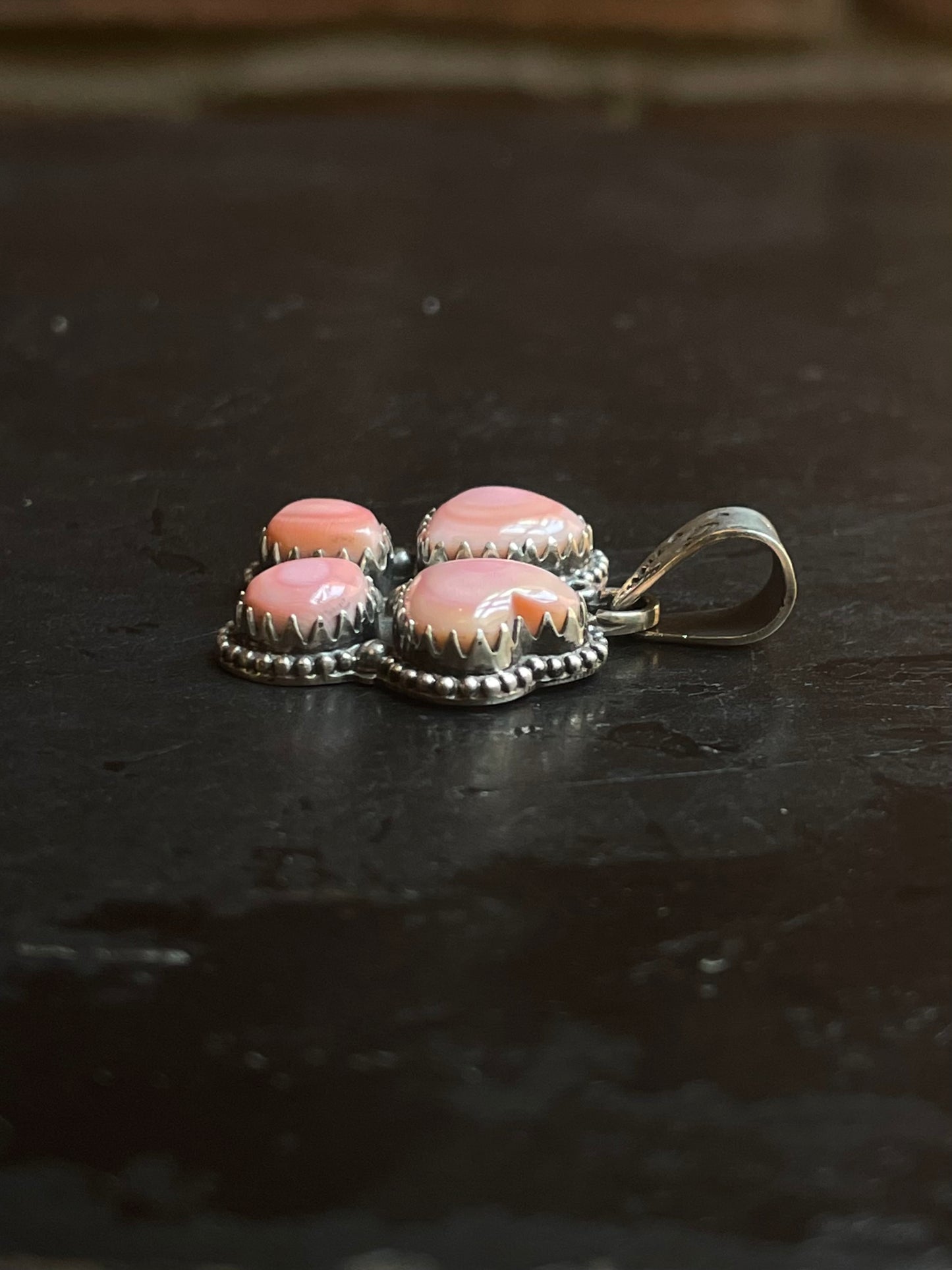 Pink Conch Butterfly Pendant | Sterling Silver G444