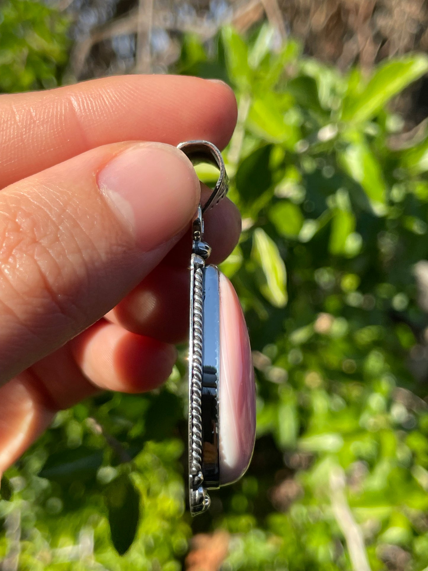 Pink Conch Teardrop Pendant | Sterling Silver 925 B703
