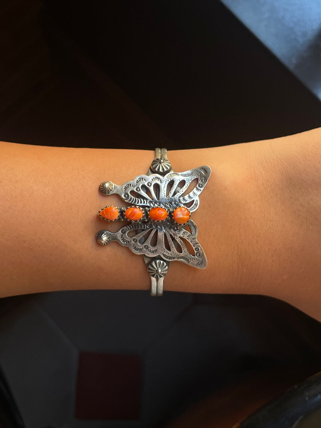 Spiny Oyster Butterfly Cuff Bracelet | 925 Sterling Silver G678