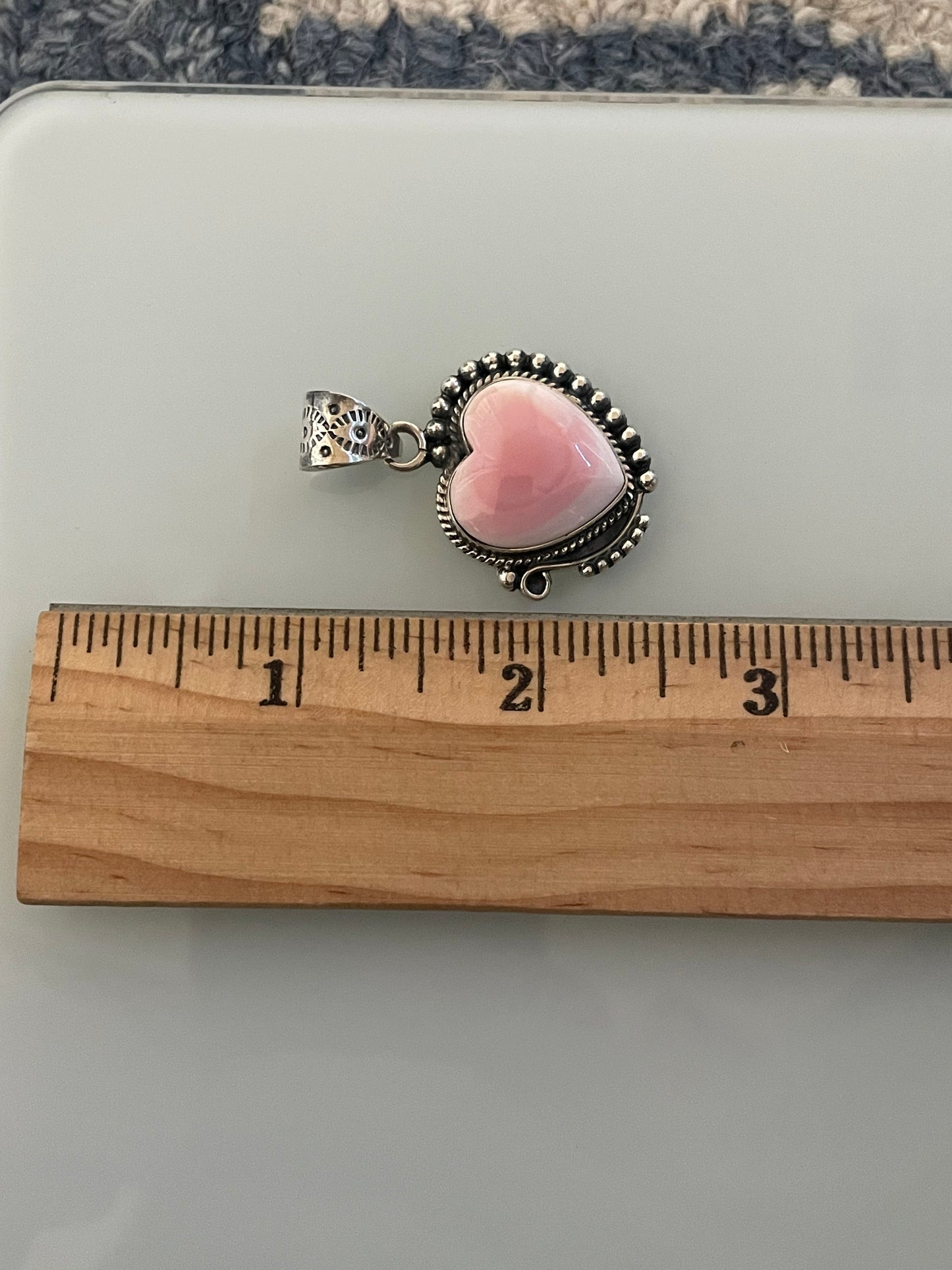Pink Conch Heart Pendant | 925 Sterling Silver C910