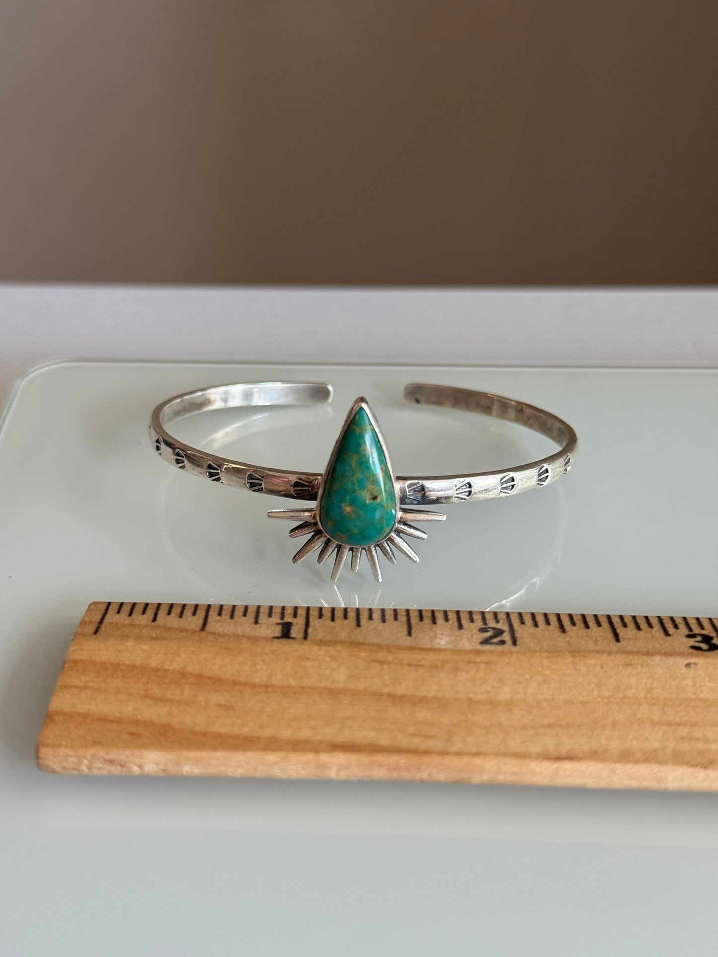 Turquoise Teardrop Cuff | Sterling Silver | A861