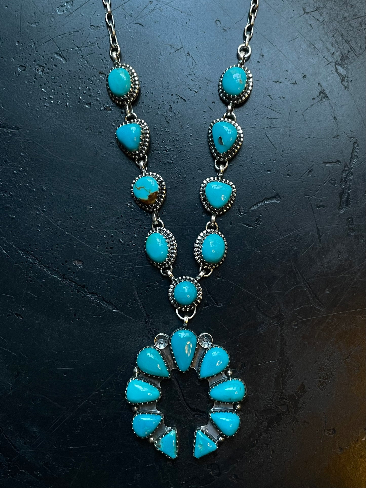 Turquoise Naja Lariat Necklace | Sterling Silver 925 C748