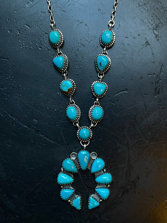 Turquoise Naja Lariat Necklace | Sterling Silver 925 C748