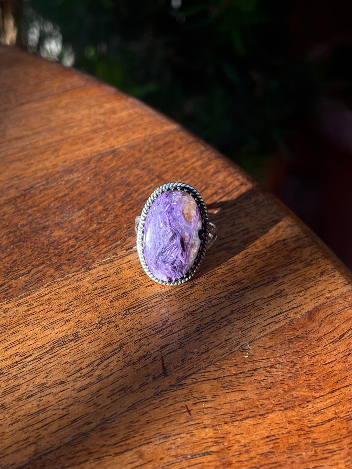 Purple Spiny Ring | Sterling Silver | Handmade Size 8.5 C888