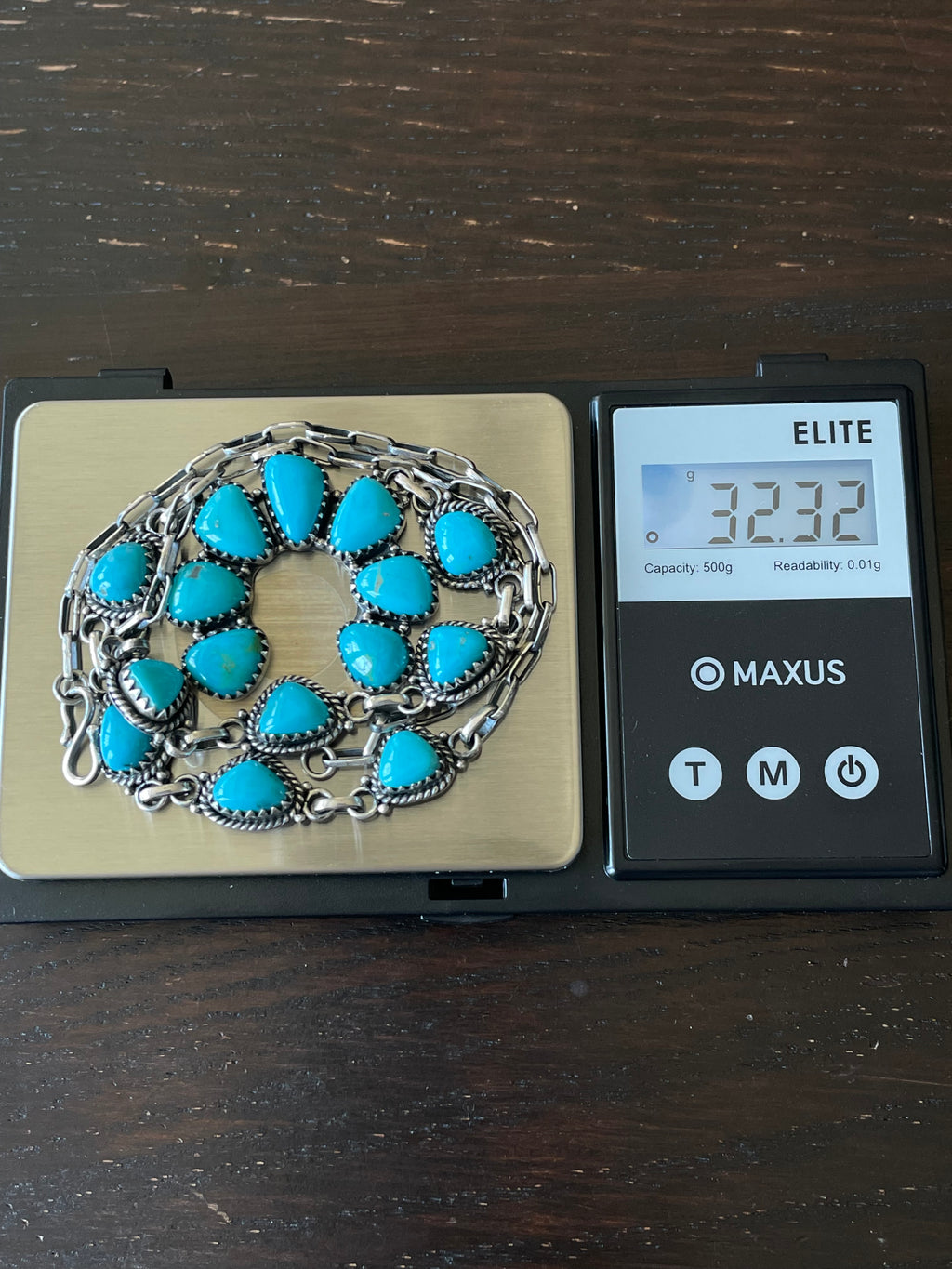 Kingman Turquoise Naja Necklace | Sterling Silver E832