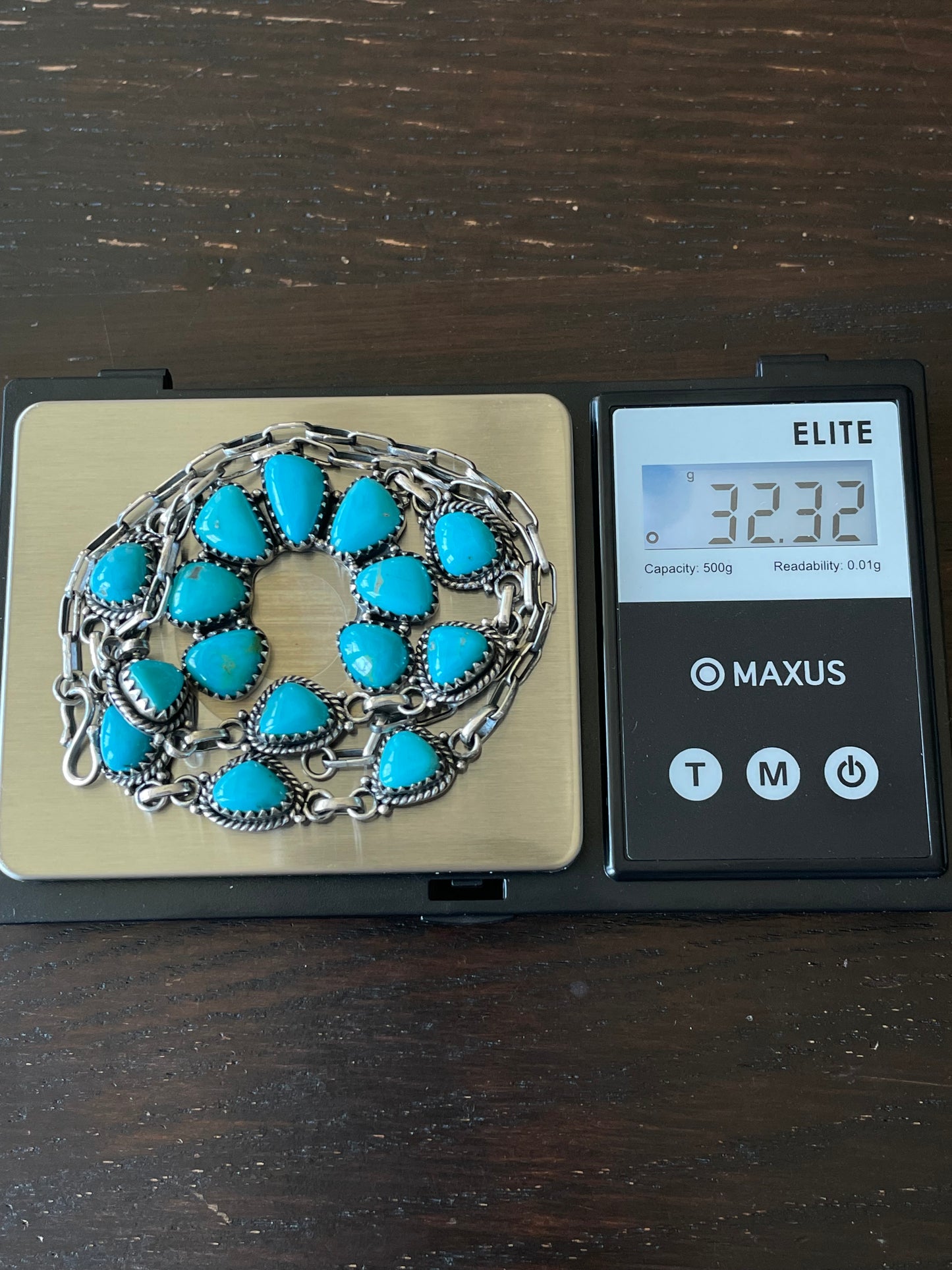 Kingman Turquoise Naja Necklace | Sterling Silver E832