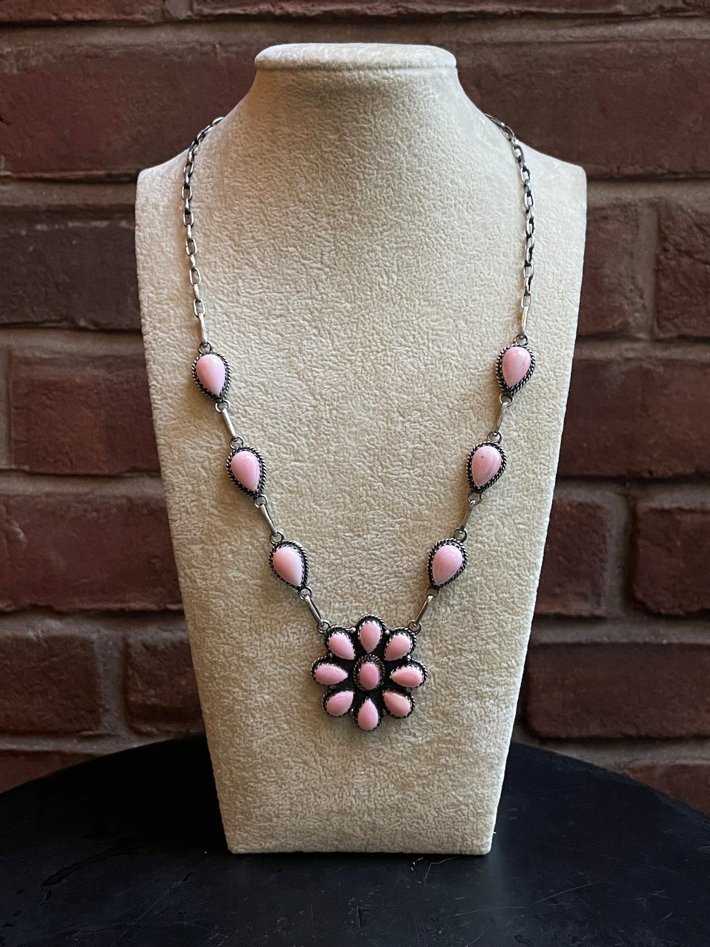 Pink Conch Flower Necklace | 925 Sterling Silver E336