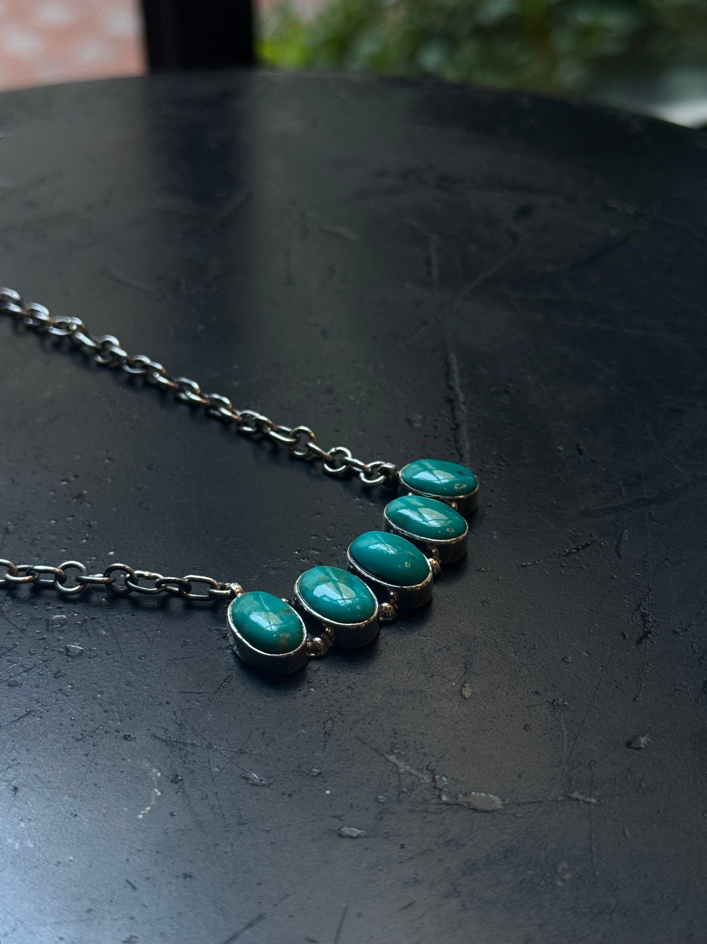 Kingman Turquoise Bar Necklace | 925 Sterling Silver C475