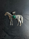 Kingman Turquoise Horse Pendant | 925 Sterling Silver E245