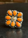 Spiny Oyster Cluster Ring Size 7 | Sterling Silver E845