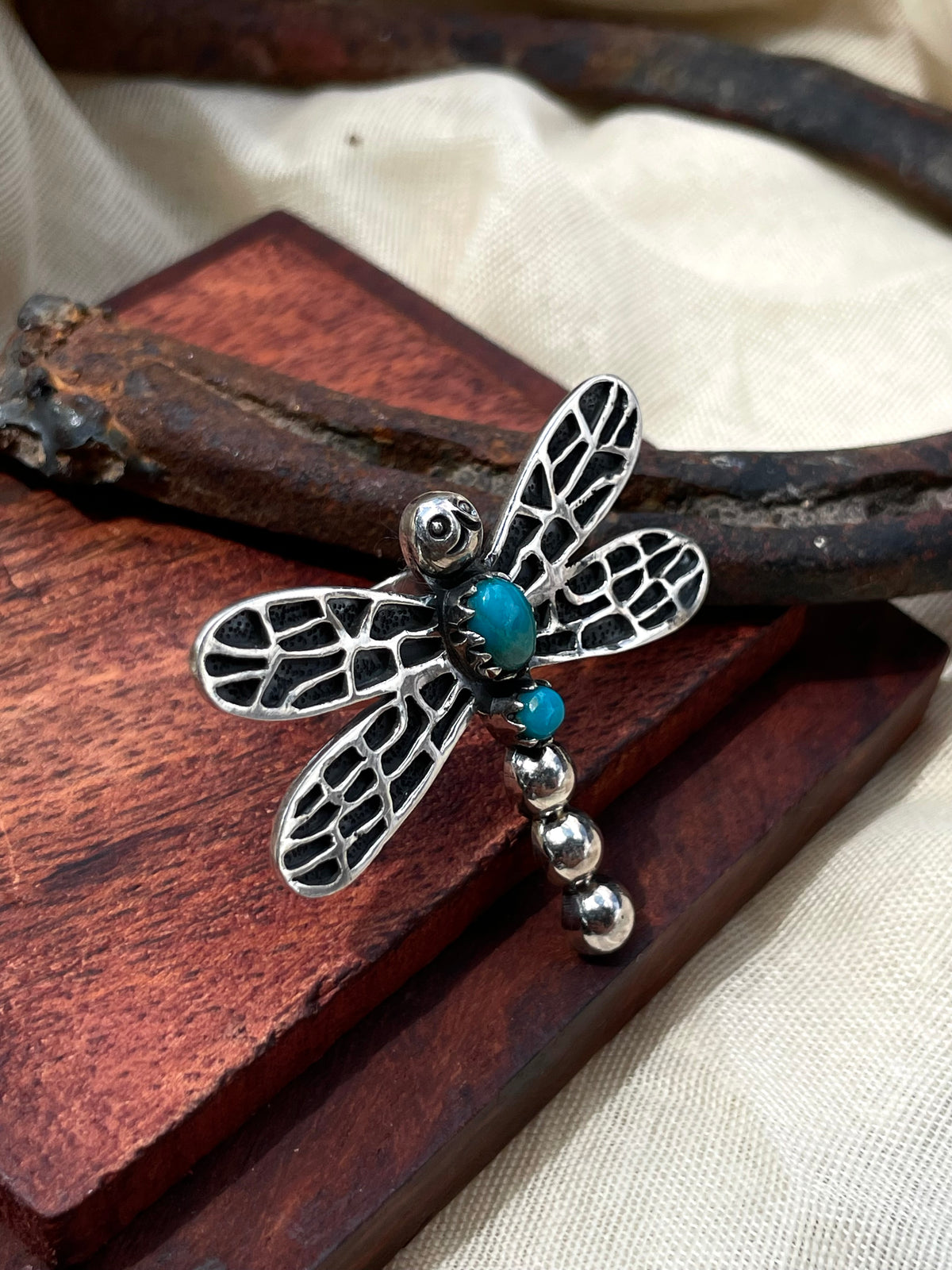 Turquoise Dragonfly Ring Size 6 | 925 Sterling Silver C927