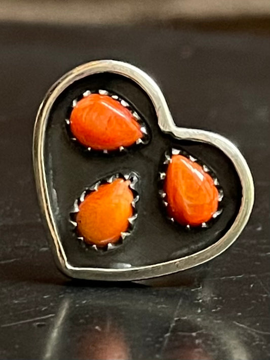 Spiny Oyster Heart Ring Size 6| 925 Sterling Silver G212