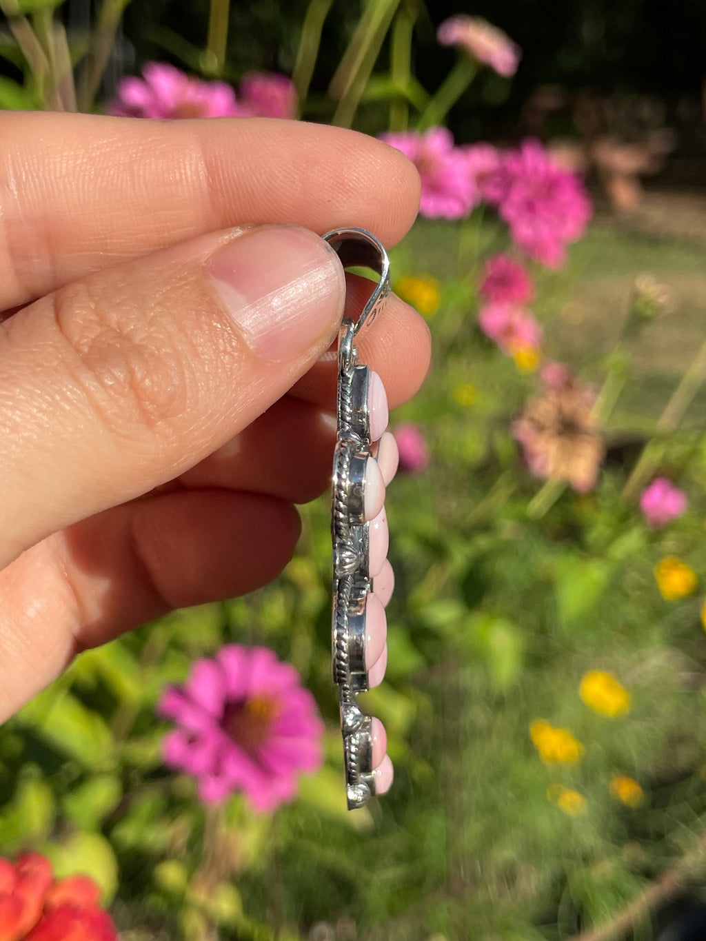 Pink Conch Dragonfly Pendant | Sterling Silver 925 B486