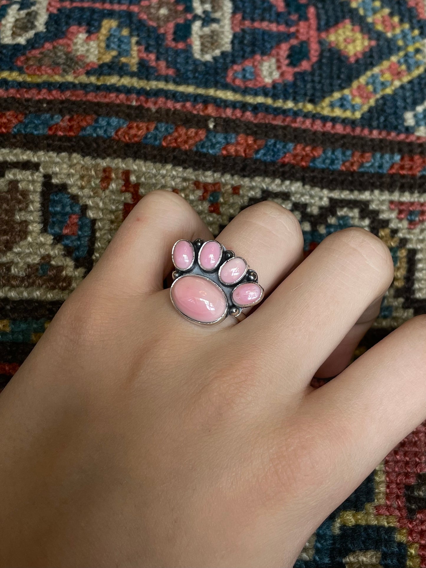 Pink Conch Paw Ring | Sterling Silver 925 Size 8.5 C701