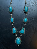 Kingman Turquoise Lariat Necklace | 925 Sterling Silver E352