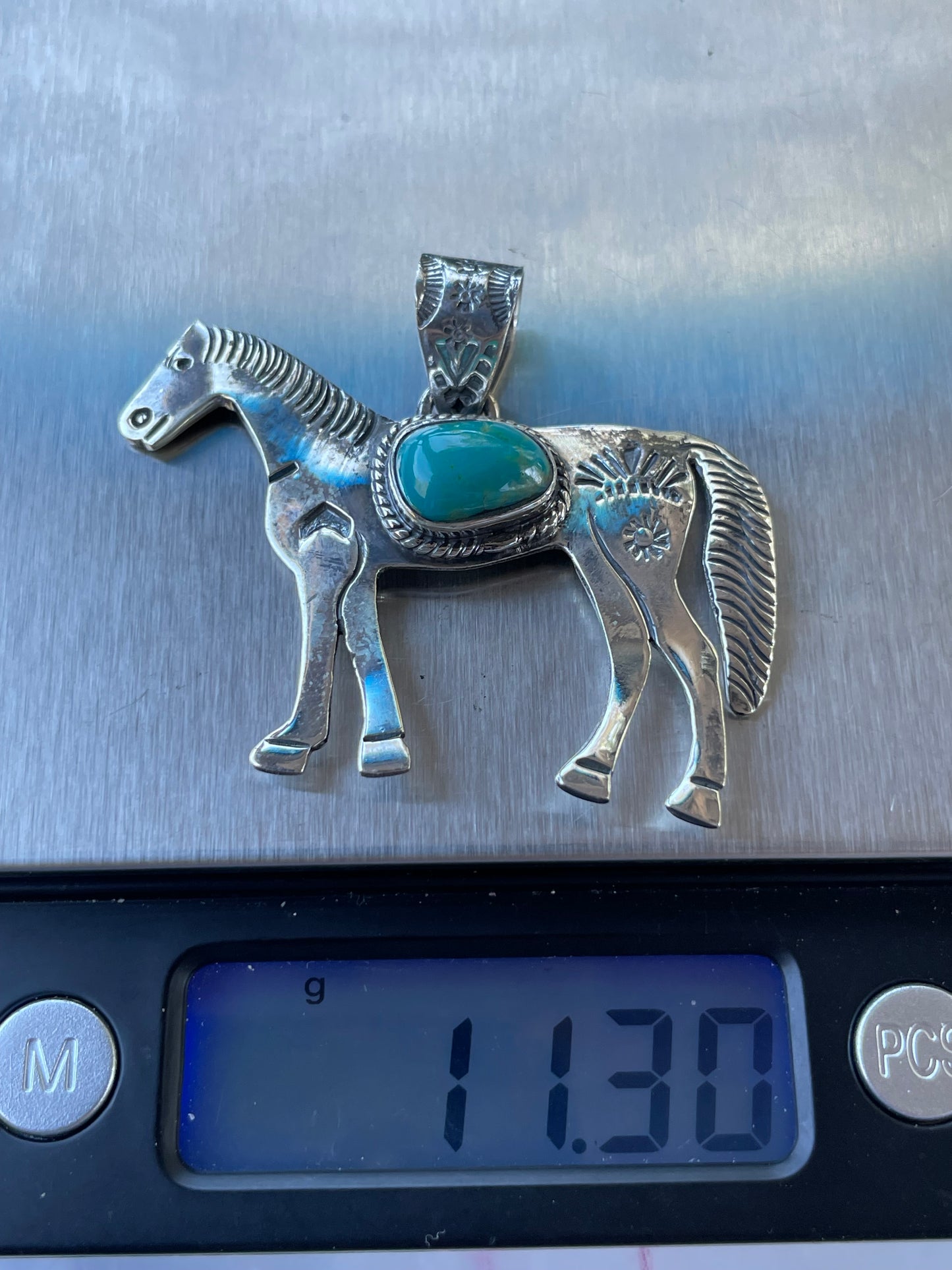 Turquoise Horse Pendant | 925 Sterling Silver B914